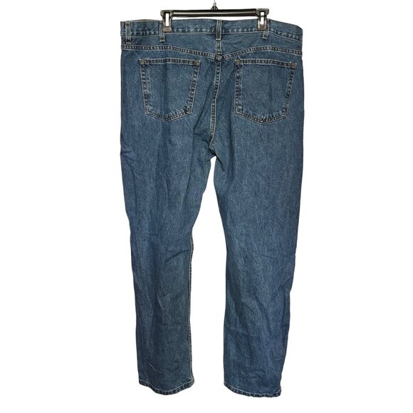 George Regular Fit Medium Blue Denim Jeans Men’s 42x32 100% Cotton 5 Pocket - Picture 2 of 6